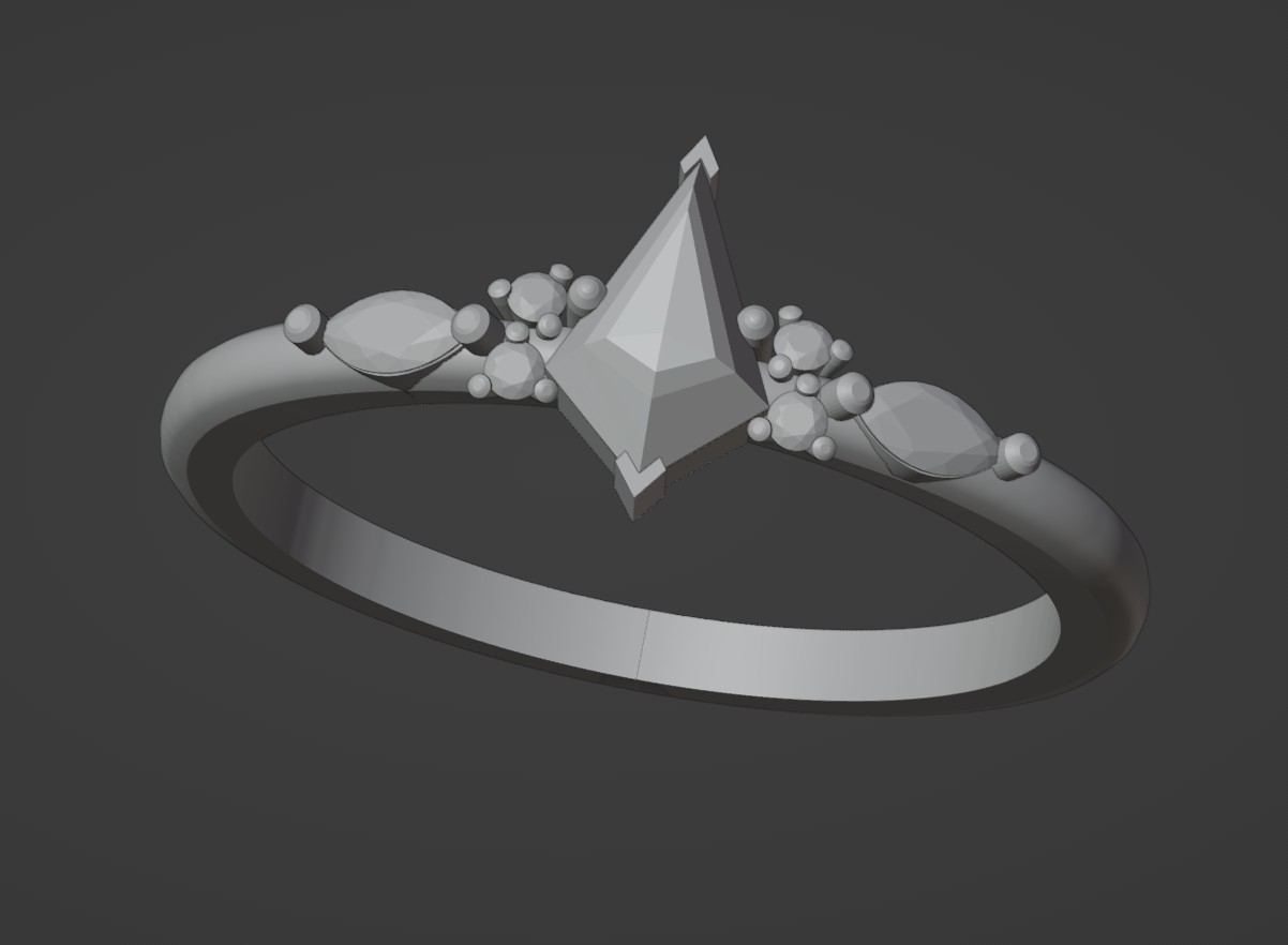 Pierścionek z diamentem sól i pieprz + obrączka z moissanitami ZAMÓWIENIE INDYWIDUALNE - obrazek 3